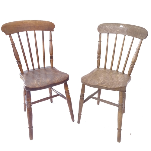 2042 - A set of 6 elm and ash stick-back country dining chairs, and 2 similar (8) (1 stretcher A/F)