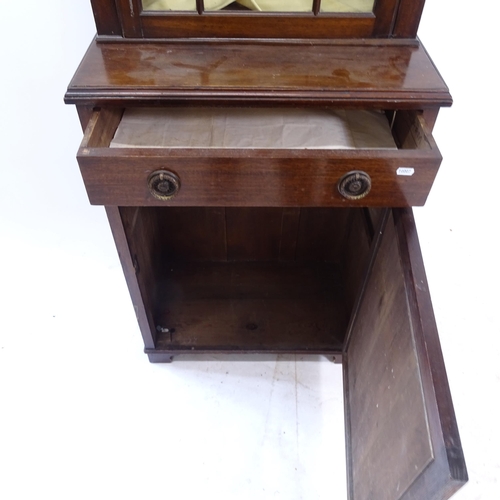 2117 - An Antique mahogany 2-section display cabinet, with fitted drawer and cupboard under, W62cm, H182cm,... 