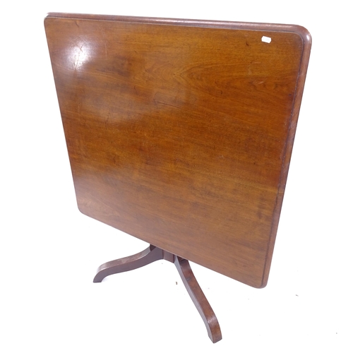 2135 - A 19th century mahogany rectangular tilt-top breakfast table, W100cm, H74cm, D96cm, and a set o f4 A... 