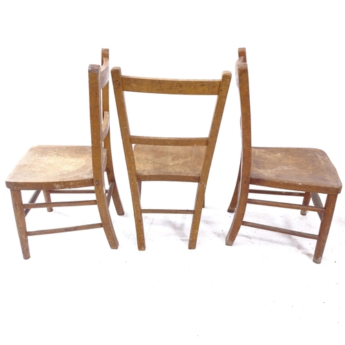 2148 - A set of 6 oak and elm children's chairs