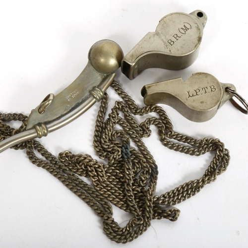 215 - 2 Acme Thunderer whistles, and a bosun's whistle (3)