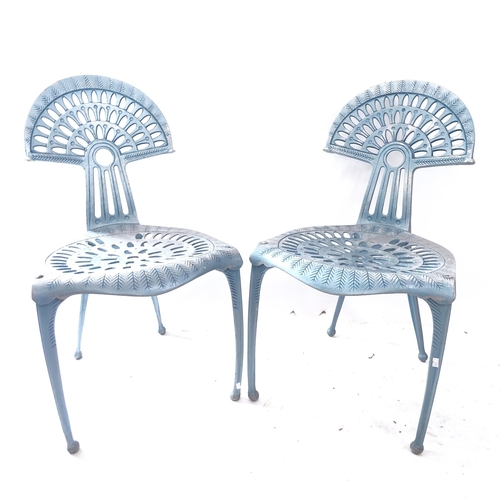 2162 - A pair of post-modern Oscar chairs in cast-aluminium, by Oscar Tusquets Blanca 1996 for Kettal, with... 