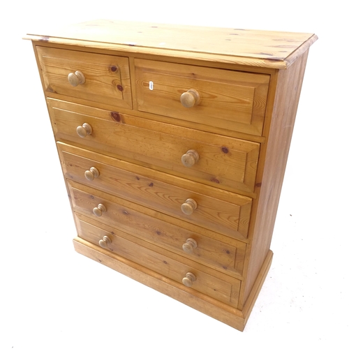 2165 - A modern pine chest of 2 short and 4 long drawers, W92cm, H95cm, D43cm