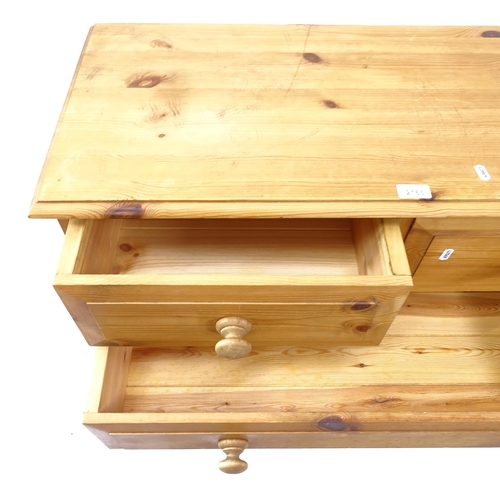 2165 - A modern pine chest of 2 short and 4 long drawers, W92cm, H95cm, D43cm