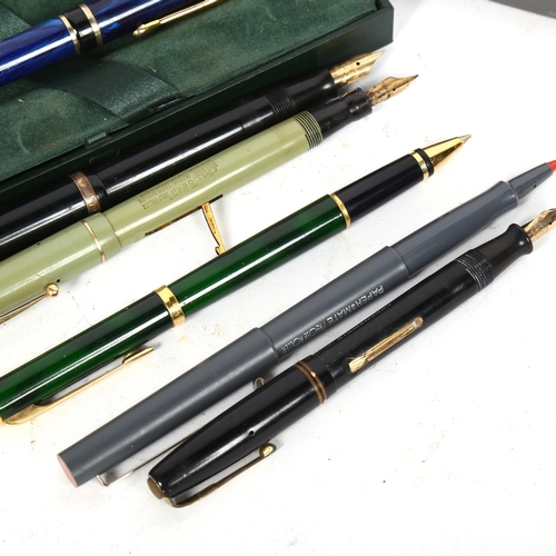 217 - Various pens, including Parker and Waterman