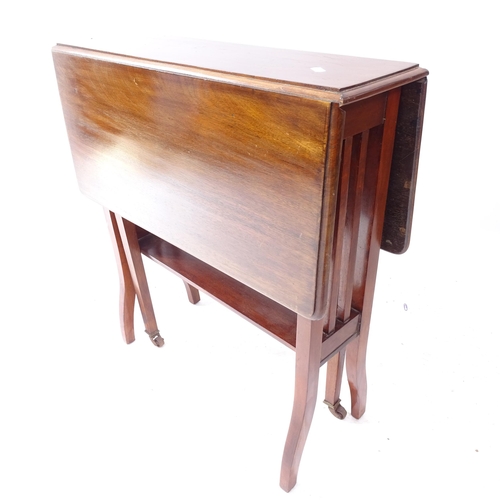 2250 - A reproduction mahogany Sutherland table, L62cm, H66cm, D19cm