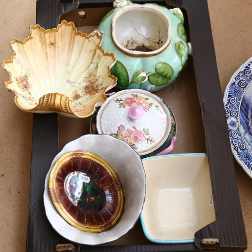 276 - Various ceramics, including Royal Worcester 1274 shell bowl, Tea Goode & Co floral jardiniere etc