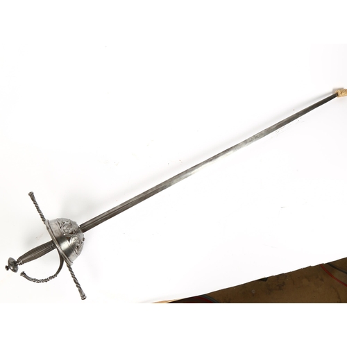 295 - A Spanish cup-hilt rapier, blade length 92cm