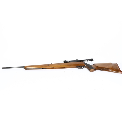 323 - German Original .22 calibre air rifle, with under-lever action and model 9 4x20 scope, overall lengt... 