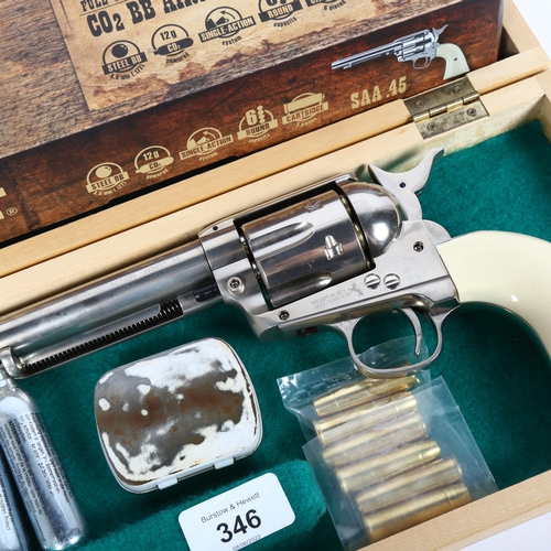 346 - A modern Colt single-action Army .45 BB air gun, in fitted case