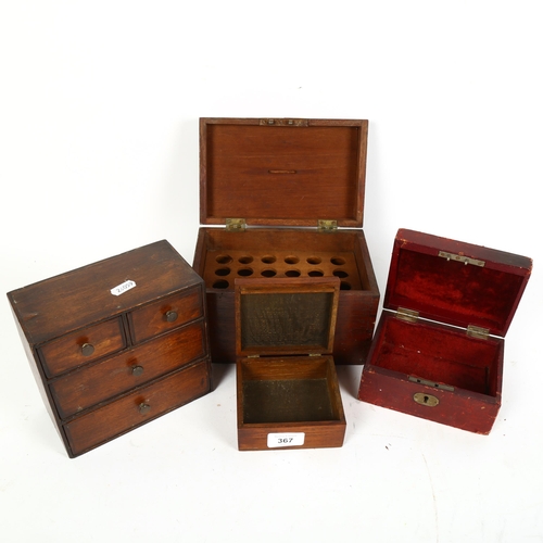 367 - Various boxes and containers, including jewel box (4)