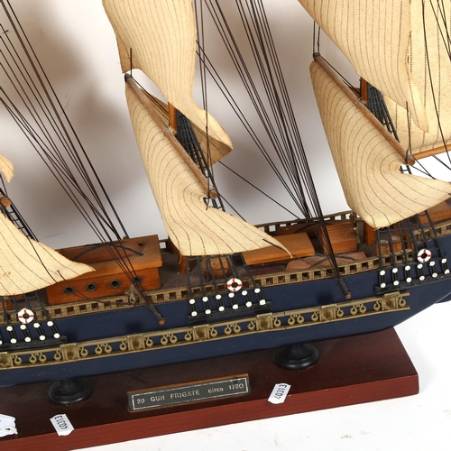 370 - A kit-built 20-gun frigate, circa 1790, length 65cm