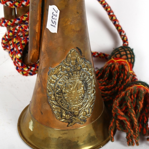 384 - An Argyll & Sutherland Regiment copper and brass bugle