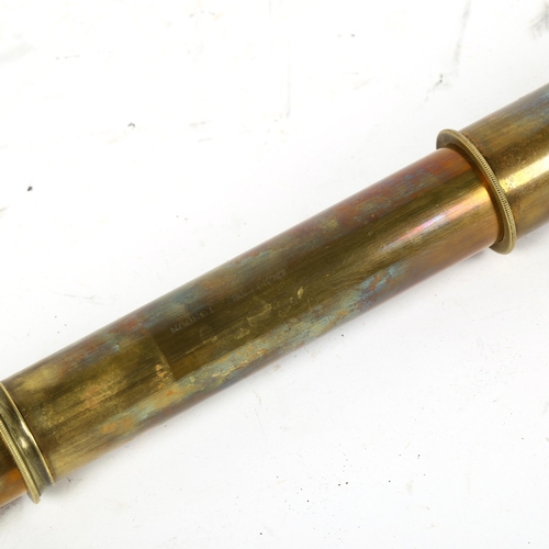 396 - A 19th century leather and brass 4-draw telescope, by Dollond of London, extended length 82cm