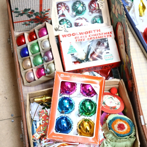 400 - Vintage Christmas decorations, including baubles etc