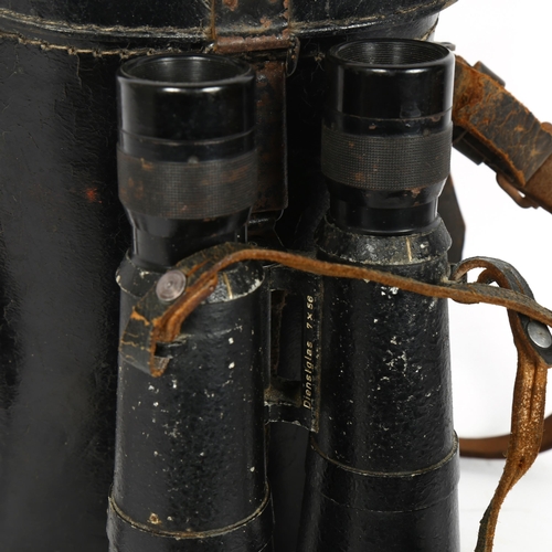 64 - HENSOLDT & SOHNE (BMJ) - a pair of Second World War Period German 7x56 field binoculars, with Dienst... 