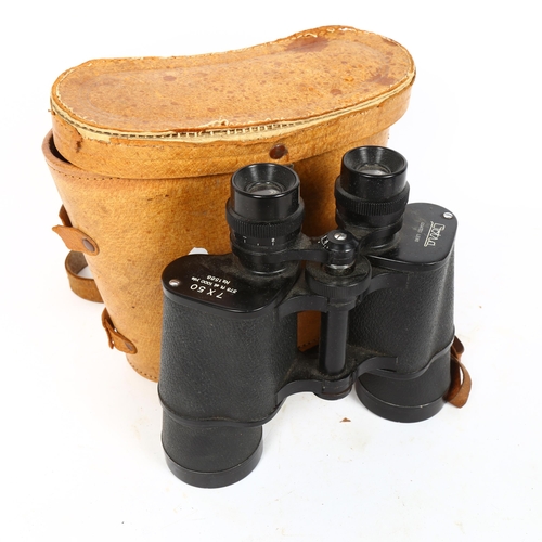 68 - OCTRA - a pair of 7x50 field binoculars, serial no. 1568, in leather case