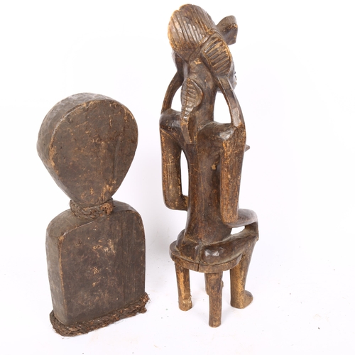 83 - 2 African Tribal figures, including Nigerian Idoma, height 40cm (2)