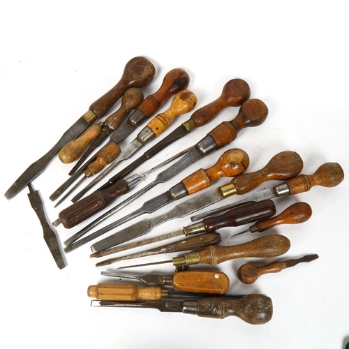 96 - A group of Antique woodworking chisels, including Sorby