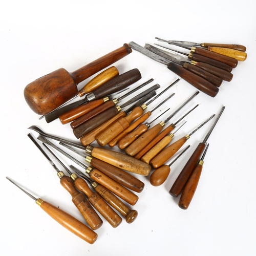 99 - A group of Antique woodworking chisels