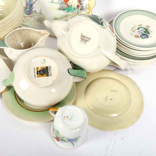 452 - Various ceramics, including Clarice Cliff Blossom pattern bowl, Susie Cooper teapot and saucers etc