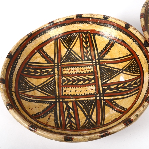 457 - A pair of Ancient Colombian pottery bowls, diameter 28cm