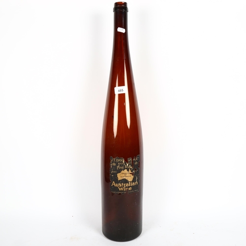 485 - An empty Australian wine bottle, height 75cm