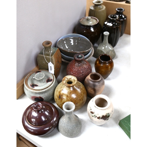 509 - Various Studio pottery vases, bowls etc, tallest 19cm