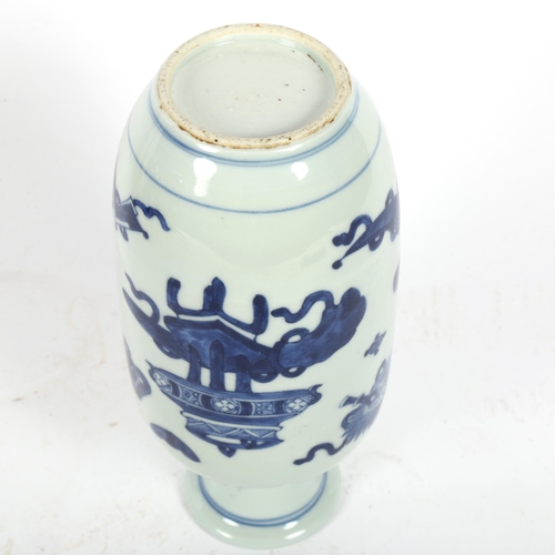 544 - A Chinese blue and white vase, 19.5cm