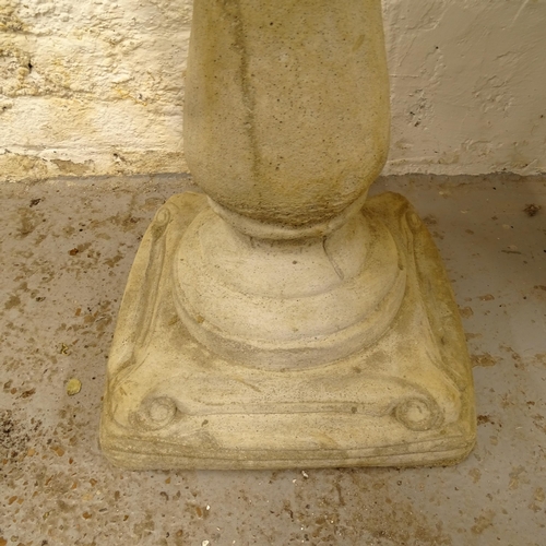 2684 - An octagonal concrete bird bath, W48cm, H65cm