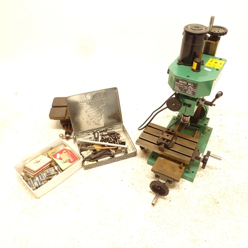 2705 - A Micromill pillar drill, and bits