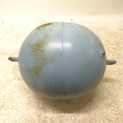 2706 - A blue painted metal buoy, W45cm, H75cm