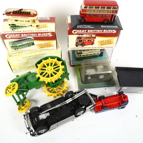 612 - Various diecast toy vehicles, including buses and tractors