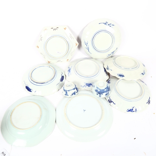 618 - Various Imari plates, blue and white tea bowls etc