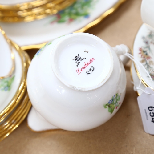 654 - Paragon Belinda Tea for Two set, and a Dorchester floral decorated tea set