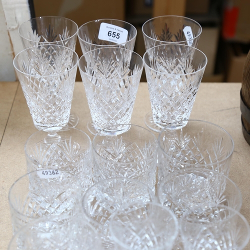 655 - A suite of crystal glassware