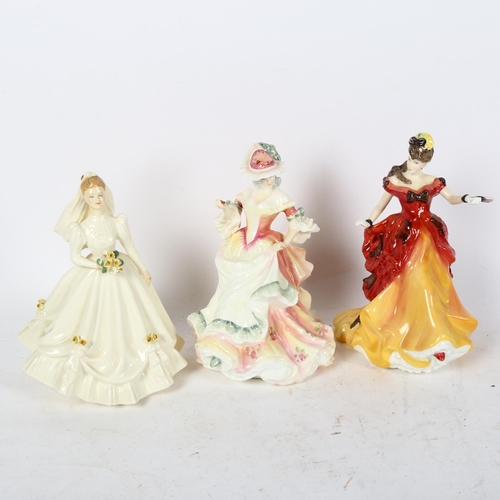 788 - A group of 3 Royal Doulton figures, including The Bride