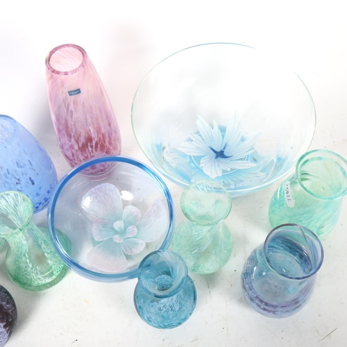 790 - Caithness glass bowls with floral designs, and a group of Caithness vases