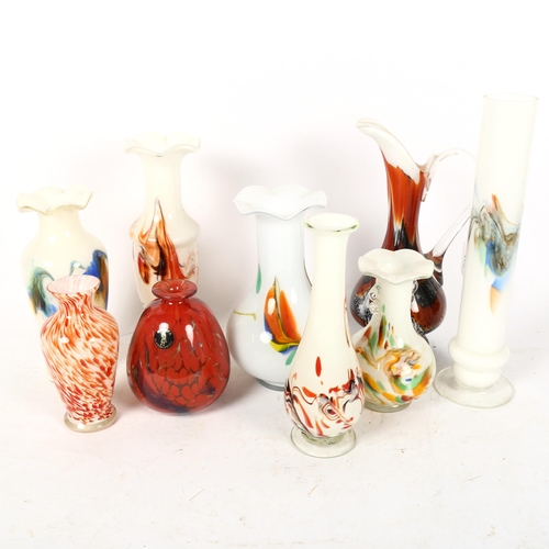 791 - A Mtarfa vase, 12cm, and other Art glass vases and jug