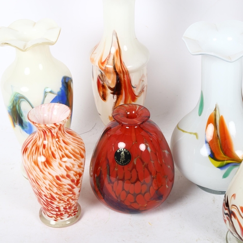 791 - A Mtarfa vase, 12cm, and other Art glass vases and jug