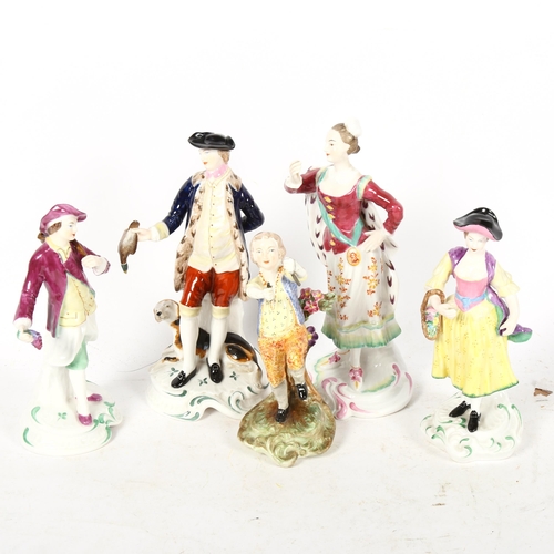 793 - A group of Spode porcelain figures, including Triangles, and Chelsea figures