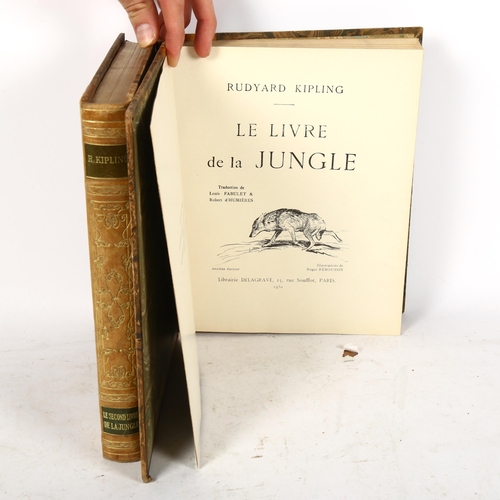 799 - Le Livre De La Jungle (Jungle Book), by Rudyard Kipling, 2 volumes published by Delagrave 1930, half... 