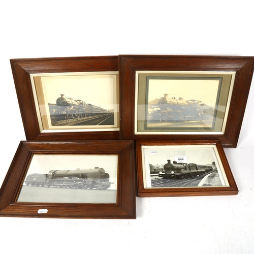 804 - 4 original locomotive photographs, including Lord Hawke, all framed