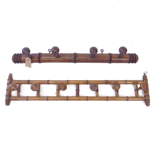 2400 - 2 mid-century faux bamboo hat/coat racks, largest L88cm