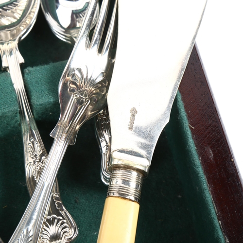 1205 - ROBERTS & DOR LTD - a canteen of King's pattern silver plated cutlery for 6 people, fitted canteen