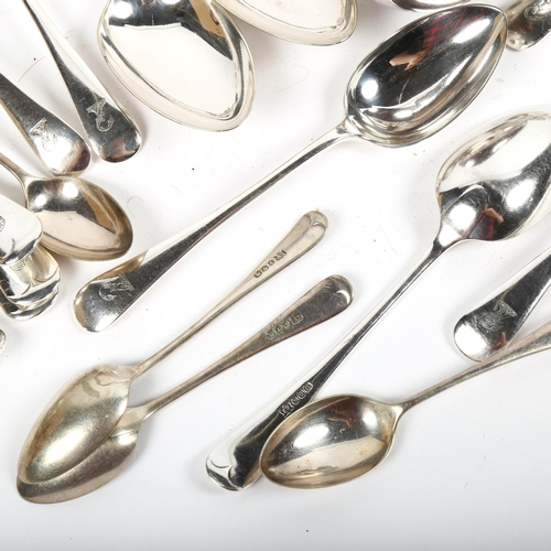 1215 - WILIKINSON & SHAW? - a quantity of Old English pattern silver plated flatware, with engraved ends, m... 