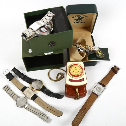 1259 - A group of gent's wristwatches, to include Accurist (boxed), Beverley Hills Polo Club quartz wristwa... 