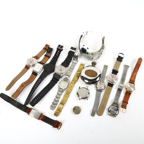 1261 - A collection of quartz wristwatches, including Ben Sherman, and a micro-mosaic panel bracelet and ma... 