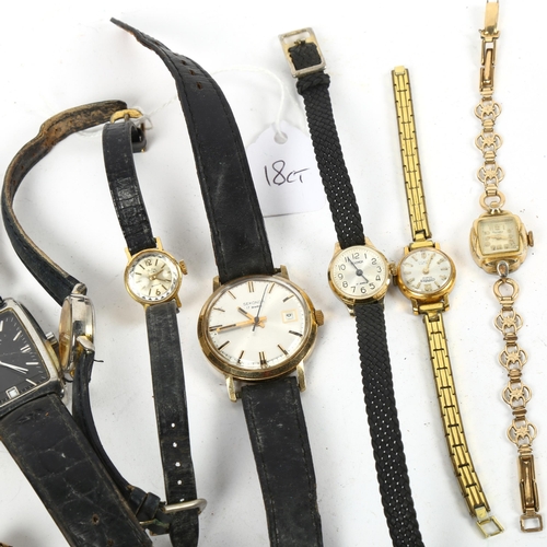 1264 - A group of various wristwatches, including a Continental 18ct gold-cased lady's MuBu wristwatch