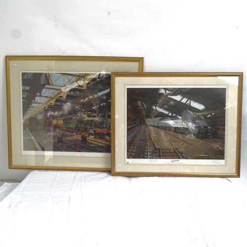 1851 - Terence Cuneo, 4 limited edition coloured prints, including Winston Churchill, Le Shuttle, all frame... 